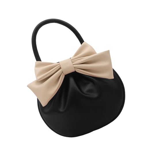 Lerpwige Elegante Kleine Top Tasche PU Kleine Handtasche Mit Schöpfen Dekoration Abendhalm Geldbörse Für Damen Freizeit Reisefeiern Event Runde Handtasche Für Party Und Reisebutzung von Lerpwige