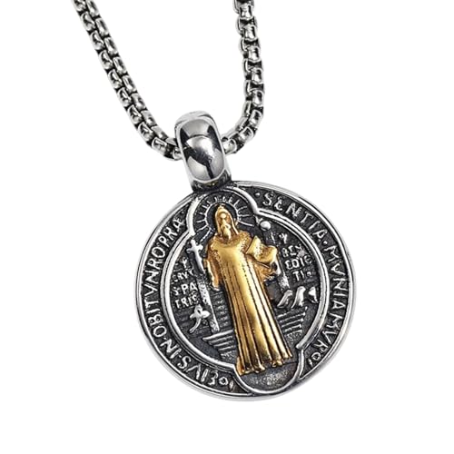 Lerpwige Exquisite Männer Frauen Halskette Doppelseitig Exorzismus Pendelleuers Schlüsselbein Kette Stylish Neckkettenlegierung Mode Accessoire Religiöse Geschenk von Lerpwige