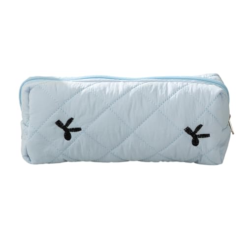 Lerpwige Federmäppchen mit Schleife, großes Fassungsvermögen, Federmäppchen, Reise-Bleistift-Organizer, Aufbewahrungstasche, Reise-Make-up-Tasche, blau Lerpwige Federmäppchen mit Schleife, großes Fassungsvermögen, Federmäppchen, Reise-Bleistift-Organizer, Aufbewahrungstasche, Reise-Make-up-Tasche, blau von Lerpwige