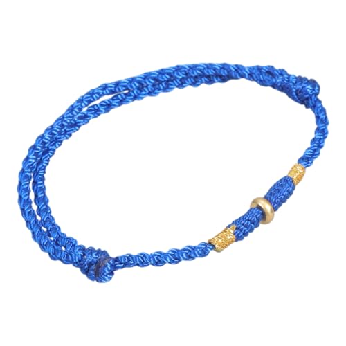 Lerpwige Goldene Perlen Rotes Kabelarmband Für Freundschaft Verstellbare Handgewebte Armreifen Viel Glück Bangel Neujahr Geschenkzubehör Rot String Armband von Lerpwige