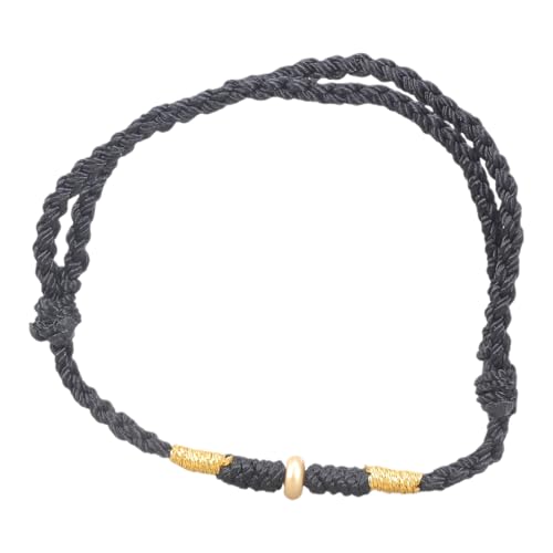 Lerpwige Goldene Perlen Rotes Kabelarmband Für Freundschaft Verstellbare Handgewebte Armreifen Viel Glück Bangel Neujahr Geschenkzubehör Rot String Armband von Lerpwige