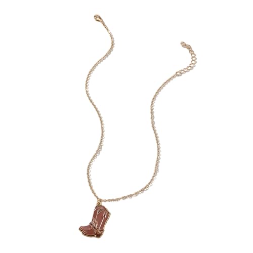 Lerpwige Halskette mit Cowgirl-Hut-Anhänger im Retro-Stil mit lebendiger Tropföl-Beschichtung, für den Alltag und besondere Anlässe, trendiger Westernschmuck, Einheitsgröße, Wie beschrieben, Wie von Lerpwige