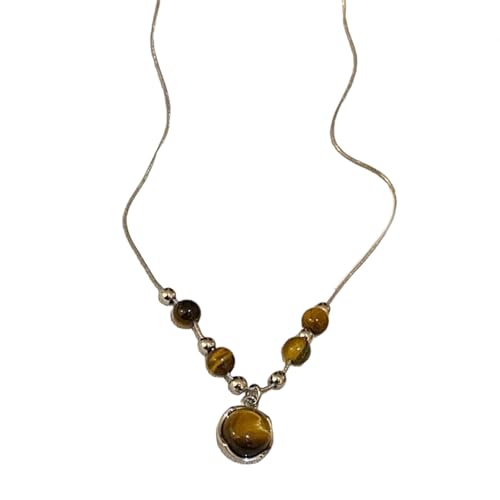 Lerpwige Halskette mit Sonnenanhänger mit Natursteinakzent und Edelstahlkette, Modeschmuck für den täglichen Gebrauch, verschleißfester Schmuck, Einheitsgröße, Wie beschrieben, Wie beschrieben von Lerpwige