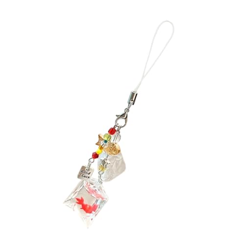 Lerpwige Handgefertigter Mobiler Charme Handgefertigtes Goldener Fisch Und Perlen Telefon Lanyard Accessoire Für Naturliebhaber Und Styles Enthusiasten Geschenkzubehör von Lerpwige