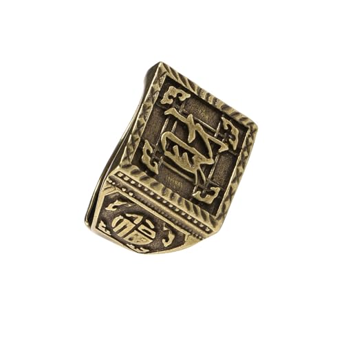 Lerpwige Handgefertigter Reichtumssymbol Messingringe im Used-Look mit Metall-Finish, Sammlerstück, Mode-Accessoire für Retro-Party, historischer Charm, Messingschmuck, Einheitsgröße, Wie beschrieben von Lerpwige
