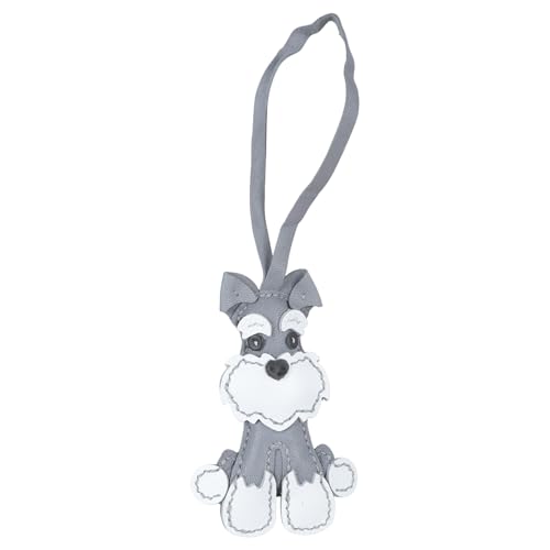 Lerpwige Handwerklicher Schnauzer Schlüsselanhänger Exquisite Handgefertigte Leder Schnauzer Schlüsselhalter Kompakt Keyrings Charme Accessoire von Lerpwige