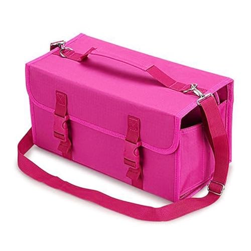 Lerpwige Marker Organizer Tasche für 120 Marker Marker Aufbewahrungstasche Kunst Marker Stift Tragetasche mit Schulter und Griff Gurt, rosarot von Lerpwige