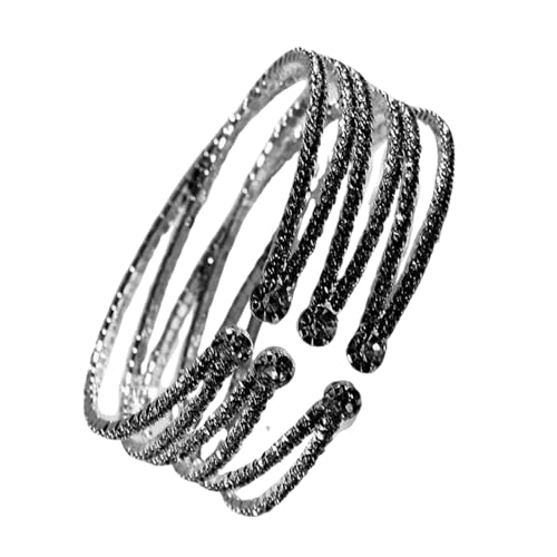 Lerpwige Mehrschichtiger Strass-Armreif für Damen, modisch, verstellbar, geschichtet, Kristall, eleganter Hochzeitsschmuck, Mode, Einheitsgröße, Wie beschrieben von Lerpwige