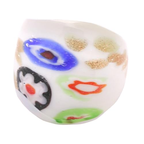 Lerpwige Modische Glasringe Mit Ethnischen Mustern Und Goldenen Sandfinger Ringen Schmuck Accessoire Für Partys Und Festliche Event Festival Schmuck von Lerpwige