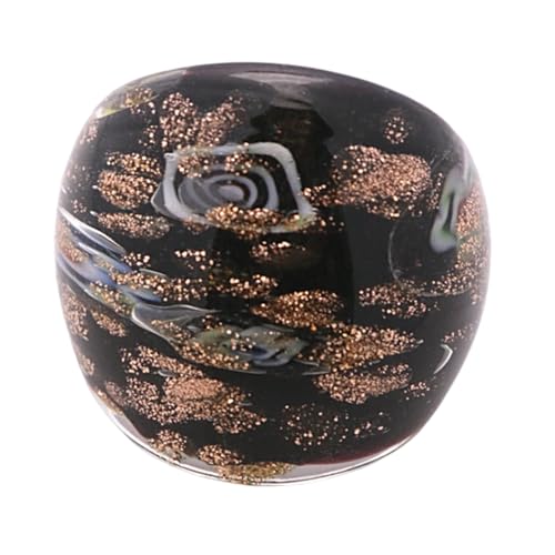 Lerpwige Modische Glasringe Mit Ethnischen Mustern Und Goldenen Sandfinger Ringen Schmuck Accessoire Für Partys Und Festliche Event Festival Schmuck von Lerpwige