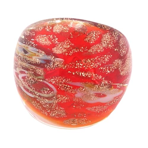 Lerpwige Modische Glasringe Mit Ethnischen Mustern Und Goldenen Sandfinger Ringen Schmuck Accessoire Für Partys Und Festliche Event Festival Schmuck von Lerpwige