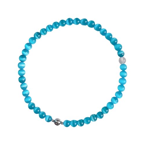 Lerpwige Modische Halskette in Herzform mit blauem Katzenaugen-Stein, tragbar, besondere Geschenke für Liebhaber und besondere Anlässe, blaue Katzenaugen-Halskette, Einheitsgröße, Wie beschrieben, Wie von Lerpwige