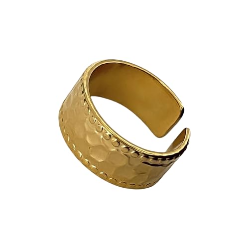 Lerpwige Modische Ringe aus Legierung mit Falten und hohlen Designs, akzentuiert durch weißes Tropföl, für den täglichen Gebrauch oder Partys oder Verabredungen, Einheitsgröße, Wie beschrieben, Wie von Lerpwige