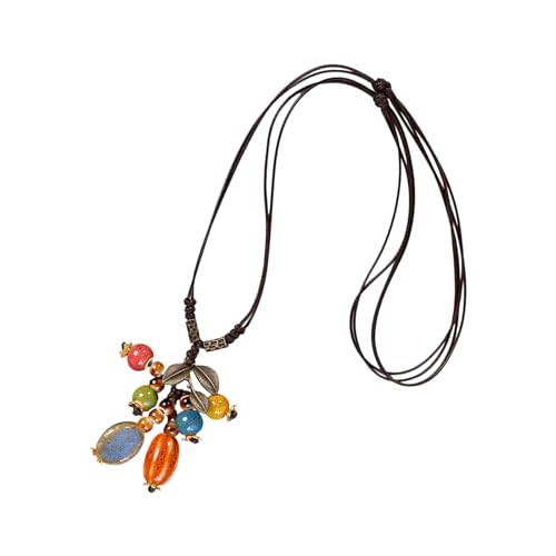 Lerpwige Nature Inspirierte Keramik Halskette Strukturierter Blatt Charme Bequeme Tragen Verstellbarer Ketten Mode Accessoire Täglich Einzigartige Natur Inspirierte Anhängerschmuck von Lerpwige