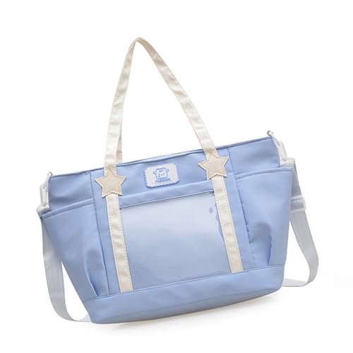 Lerpwige Nylon-Umhängetasche mit großem Fassungsvermögen, Crossbody-Tasche für Pendler, Reisen oder Einkaufen, verstellbarer Riemen, Schulter für Arbeit und Schule, blau, One Size von Lerpwige