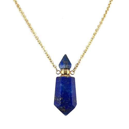 Lerpwige Öldiffusor Flasche Anhänger Halskette Edelstahlkette Choker Für Frauen Verstellbare Länge Heckchain Party Schmuck Amethyst Parfüm Flasche Anhänger von Lerpwige