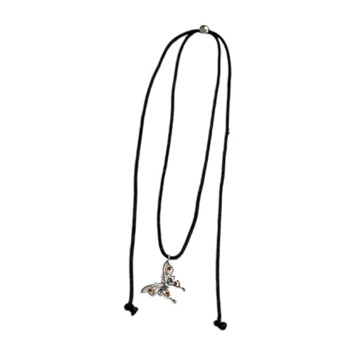Lerpwige Raffinierte Leichtmetall Schmetterling Halskette Stylish Pull String Heckchain Verstellbare Seilkette CHOKER STYLISH SCAVILE Kette von Lerpwige