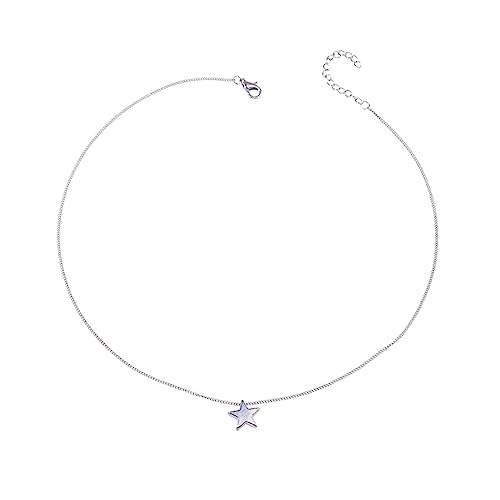 Lerpwige Rock Punk Star Halskette Auffällige Sternsschock Schlüsselbein Kette Y2K Pullover Kette Schmuck Geschenk Für Frauen Mädchen Teenager Pullover Statement Halskette von Lerpwige