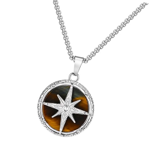 Lerpwige Rostfreier Stahlrundanhänger Halskette Herren Spiritueller Nackenschmuck Geeignet Um Verschiedene Outfits Und Gelegenheit Aus Edelstahl Anhängerschmuck Zu Entsprechen von Lerpwige