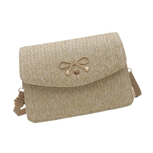 Lerpwige Schultertasche aus natürlichem Stroh, gewebt, für den täglichen Gebrauch, lässig, klein, quadratisch, Umhängetasche, Geldbörse, Reisen, Strandtasche für Damen, Damentasche, khaki, One Size Lerpwige Schultertasche aus natürlichem Stroh, gewebt, für den täglichen Gebrauch, lässig, klein, quadratisch, Umhängetasche, Geldbörse, Reisen, Strandtasche für Damen, Damentasche, khaki, One Size von Lerpwige
