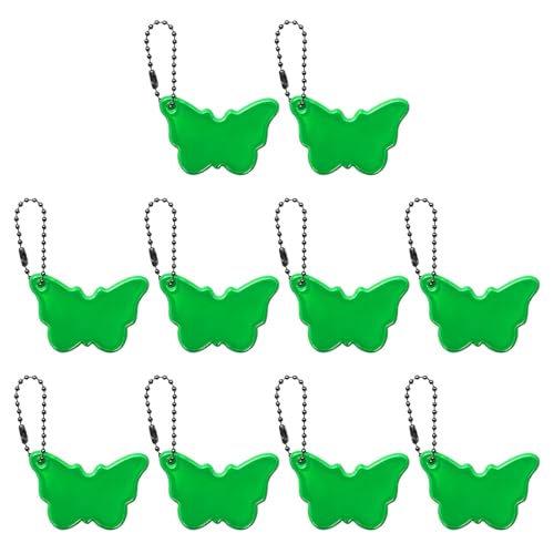 Lerpwige Set Von 10 PVC Reflective Butterfly Keychain Charme Anhänger Nacht Sicheres Auto Dekorationsbehänge Für Den Täglichen Gebrauch von Lerpwige