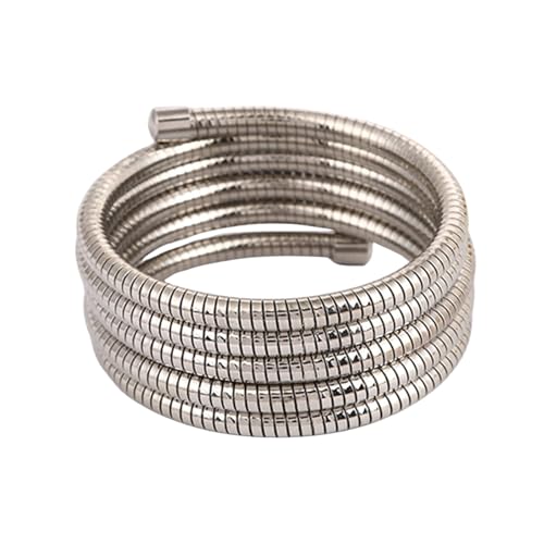Lerpwige Stapelbares Multi Layer Armarmband Stylish Metall Elastizität Schmuck Stapelbares Armband Elastischer Armreif Für Modische Liebhaber von Lerpwige