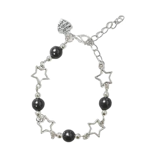 Lerpwige Star Pentagramme Perlenperlenarmband Für Frauen Vintage Ästhetische Charme Verstellbarer Kettenarmbänder Schmuck Geschenksternarmband von Lerpwige