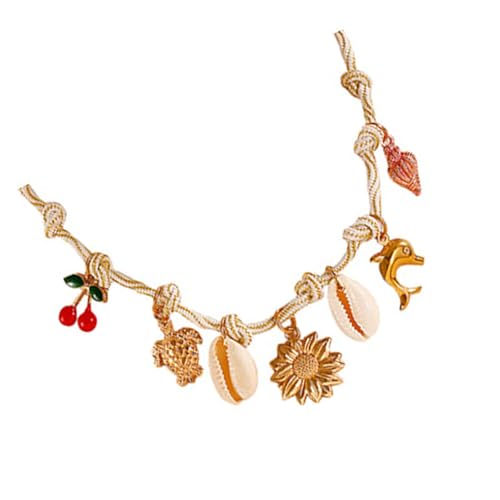 Lerpwige Strandkette Mit Muschel & Charm Handgefertigter Stapelbarer Schmuck Für Ihren Mischmaterial Schmuck Mit Urlaub von Lerpwige