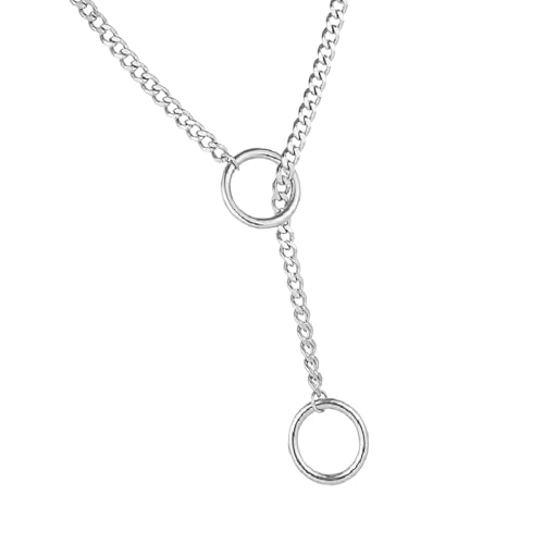 Lerpwige Strudy Alloy Circles Kette Halskette Tragbare Kreise Kettenkette Halskette Für Paare Und Hip Hop Modeliebhaber von Lerpwige