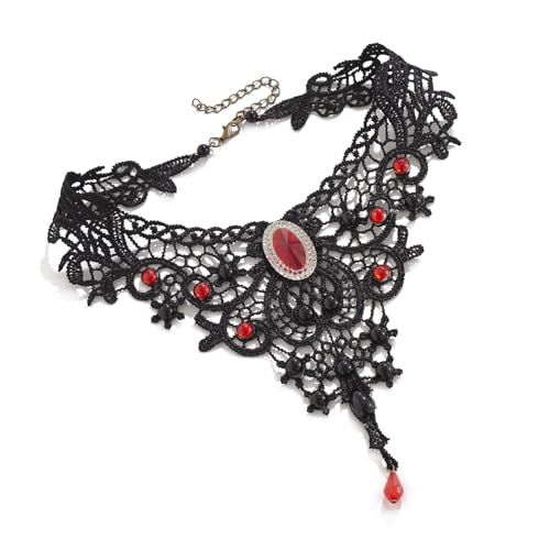 Lerpwige Stylish Gothic Halskette Geometrische Spitzenschlüsselblöcke Kette Für Frauen Halloween Neck Kette Punk Styles Partyzubehör Handgefertigte Halskette von Lerpwige