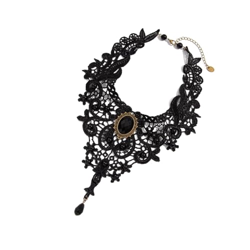 Lerpwige Stylish Gothic Halskette Geometrische Spitzenschlüsselblöcke Kette Für Frauen Halloween Neck Kette Punk Styles Partyzubehör Handgefertigte Halskette von Lerpwige