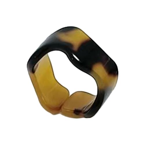 Lerpwige Süße Leopardendruckringe Paar Ringe Freundschaften Fingerschmuck Fashion Acrylmaterial Geschenk Für Kinder Mode von Lerpwige