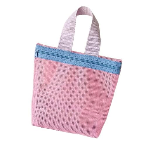 Lerpwige Summers Mesh Beach Toted Bag Swimming Pooltasche Organisatoren Falten Reisetoildern Tragbarer Kosmetik von Lerpwige