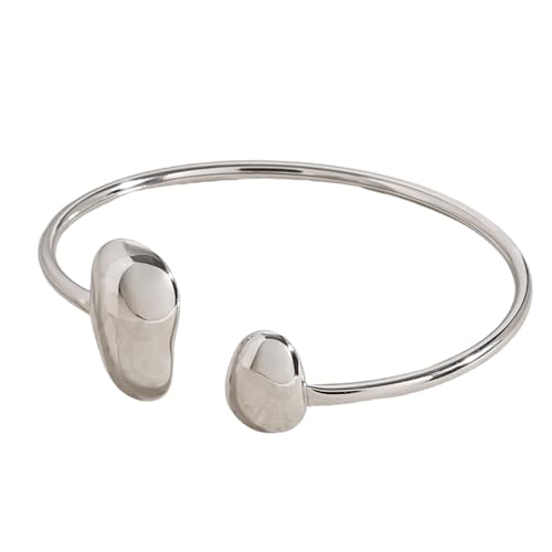 Lerpwige Trendige Unregelmäßige Armreifen Geometrische Breite Manschettenarmbänder Übertriebenes Armband Geeignet Für Paare Und Parteianlässe von Lerpwige