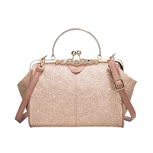 Lerpwige Umhängetasche Leder Geldbeutel Clutches Schulterhandtasche Mit Kussschloss Für Frauen Crossbody Tasche Mit Abnehmbar von Lerpwige