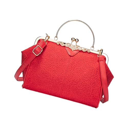 Lerpwige Umhängetasche Leder Geldbeutel Clutches Schulterhandtasche Mit Kussschloss Für Frauen Crossbody Tasche Mit Abnehmbar von Lerpwige