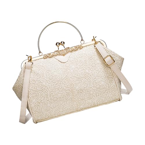 Lerpwige Umhängetasche Leder Geldbeutel Clutches Schulterhandtasche Mit Kussschloss Für Frauen Crossbody Tasche Mit Abnehmbar von Lerpwige