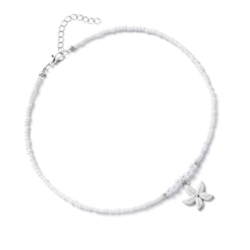 Lerpwige Verstellbare Seestarfishes Halskette Perlen Perlendesigns 4 Stile Für Lässige Und Abendliche Outfits Seestarfish Anhänger Halskette von Lerpwige