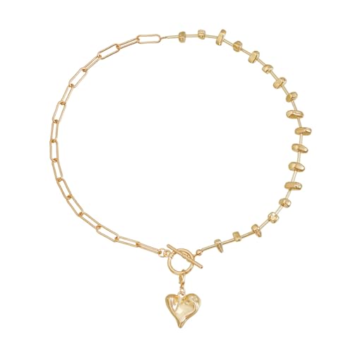 Lerpwige Vintage Inspirierte Halskette Einstellbare Multi Sektion Herz Charm Colarbone Kette Stylish Schmuck Geschenk Für Frauen Vintage Herz Multi Sektion Halskette von Lerpwige