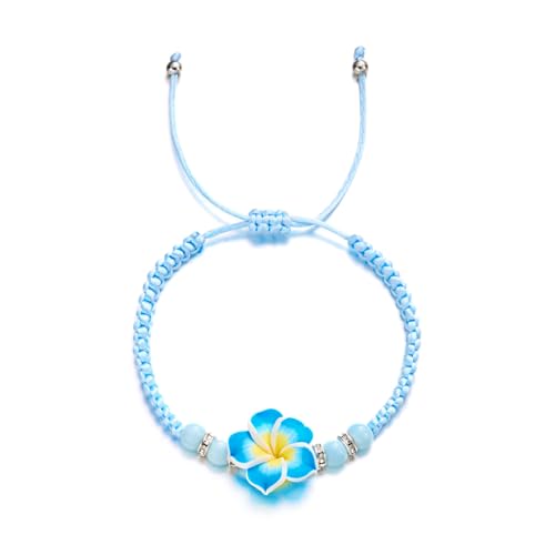 Lerpwige Weiche Tonpflumeria Rubra Armband Beach Schmuck Verstellbar Geflochten von Lerpwige