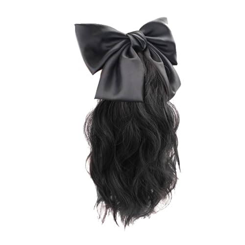 Mädchen Brunnen Pferdeschwanz Haarklaw Clip Bowknot Halbe Pferdeschwanz Haare Erweiterungen Frauen Dekorative Brunnen Ponytail Jaw Clip von Lerpwige