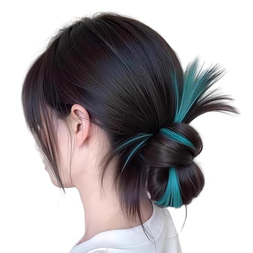 Mädchen Synthetische Haarstücke Haarverlängerungen Haarbrötchen Für Cosser Cosplay Street Photography Synthetischer Klauenclip In Gestreiften Low Haartippe von Lerpwige