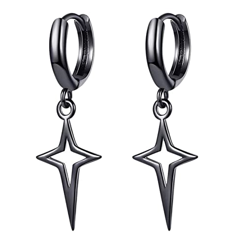 Männer Cross Star Punk Dangle Ohrringe Gothic Frau Kupferstar Drop Ohrringe Huggie Anhänger Piercing Jewelry Geschenk Hoop Für Frauen Huggie Teen Girls For M. Frauen Hoop Mädchen Baumeln Schwarzes von Lerpwige
