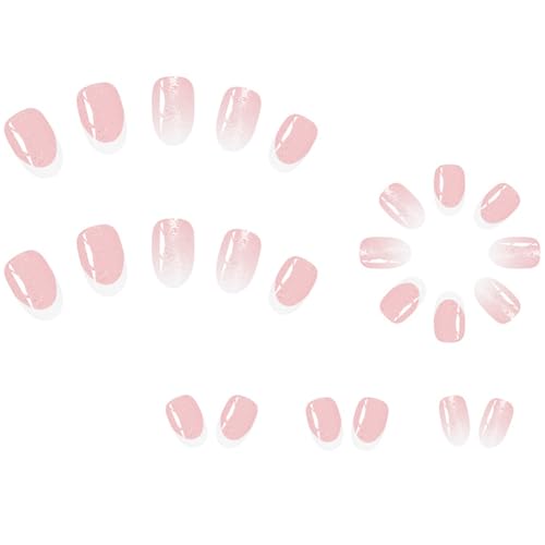 Mandel-Nägel zum Aufdrücken, Kunstnägel, Glitzer, Kleber auf künstlichem Acryl, 24 Stück, für Frauen und Mädchen, Acrylkleber, Nägel für Frauen, transparent von Lerpwige