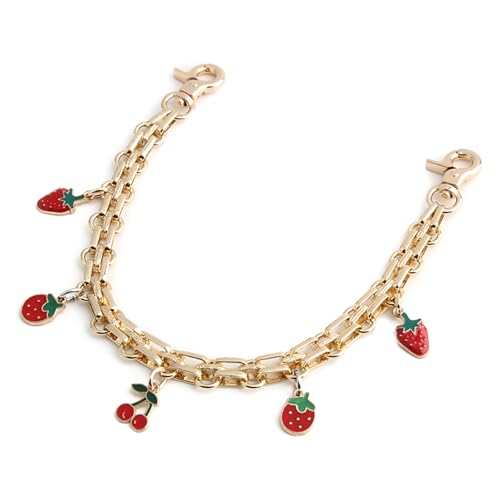 Metall Blumen Erdbeer Herzkette Dekoration Für Stilvolle Tasche Oder Handtasche Geldbörse Und Praktische Verwendung von Lerpwige