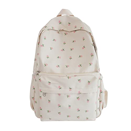 Mittlere Mädchen Rucksäcke Damen Rucksack Geldbörse Teenager Süßer Blumendruck Reise Anti Diebstahl Tagesrucksack Lässige Schul Büchertasche von Lerpwige