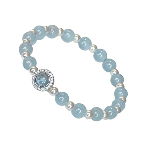 Mode Aquamarin Perlenarmband Für Frauen Die Aus Natursteinen Verarbeitet Werden Um Outfits Elegantes Frauenarmband Zu Verbessern von Lerpwige