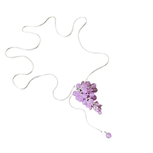 Mode Legierung Traubencluster Dangle Halskette Schlüsselbeinkette Mit Verstellbarer Kette Für Tägliche Geschenk Frauen Stilvolle Halskette Verleiht von Lerpwige