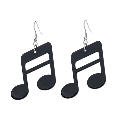 Modische Cartoon-Acryl-Musiknoten-baumelnde Ohrringe, trendige Ohrstecker, handgefertigter Schmuck für Frauen für den täglichen Gebrauch, schwarze transparente Ohrringe, Einheitsgröße, Wie beschrieben von Lerpwige