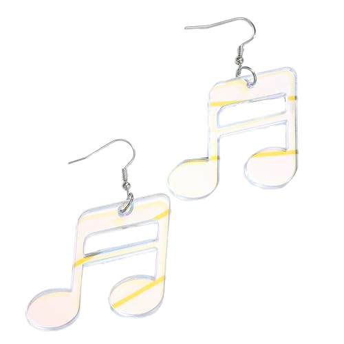 Modische Cartoon-Acryl-Musiknoten-baumelnde Ohrringe, trendige Ohrstecker, handgefertigter Schmuck für Frauen für den täglichen Gebrauch, schwarze transparente Ohrringe, Einheitsgröße, Wie beschrieben von Lerpwige